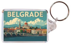 Belgrade - Serbia - Artistic Double Sided Large Keyring 26S1