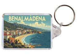 Benalmadena - Spain - Artistic Double Sided Large Keyring 26S1