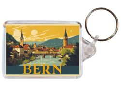 Bern - Switzerland - Artistic Double Sided Large Keyring 26S1