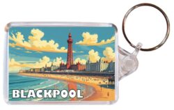 Salford Quays - Lancashire - Artistic Double Sided Large Keyring 26E1