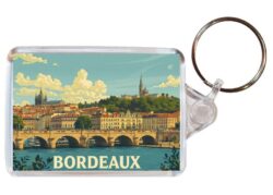 Bordeaux - France - Artistic Double Sided Large Keyring 26F1