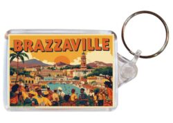 Brazzaville - DR Congo - Artistic Double Sided Large Keyring 26DRC1