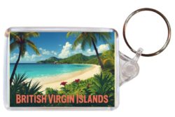 British Virgin Islands - Carribean - Artistic Double Sided Large Keyring 26C1