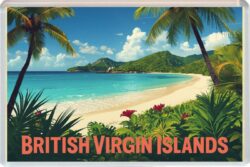 British Virgin Islands - Caribbean - Artistic Jumbo Fridge Magnet 26C1