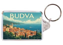Budva - Montenegro - Artistic Double Sided Large Keyring 26M1
