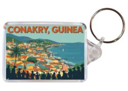 Conakry - Guinea - Artistic Double Sided Large Keyring 26G1