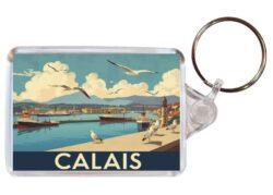 Calais - France - Artistic Double Sided Large Keyring 26F1