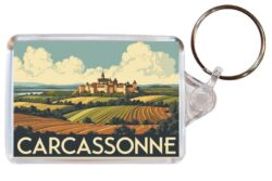 Carcassonne - France - Artistic Double Sided Large Keyring 26F1
