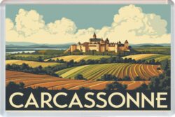 Carcassonne - France - Artistic Jumbo Fridge Magnet 26F1