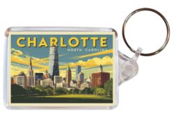 Charlotte - USA - Artistic Double Sided Large Keyring 26US1
