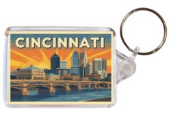 Cincinnati - USA - Artistic Double Sided Large Keyring 26US1