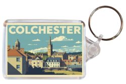 Colchester - Essex - Artistic Double Sided Large Keyring 26E1