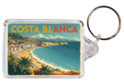 Costa Blanca - Spain - Artistic Double Sided Large Keyring 26S1