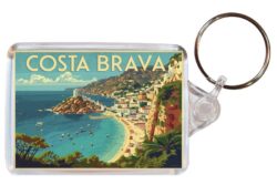 Costa Brava - Spain - Artistic Double Sided Large Keyring 26S1