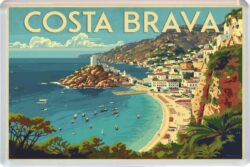 Costa Brava - Spain - Artistic Jumbo Fridge Magnet 26S1