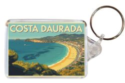Costa Daurada - Spain - Artistic Double Sided Large Keyring 26S1