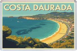Costa Daurada - Spain - Artistic Jumbo Fridge Magnet 26S1