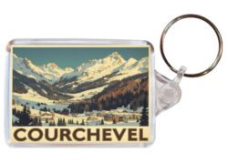 Courchevel - France - Artistic Double Sided Large Keyring 26F1