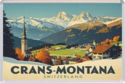 Crans-Montana - Switzerland - Artistic Jumbo Fridge Magnet 25S1