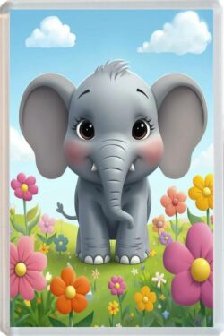 Cute Elephant - Fun Jumbo Fridge Magnet