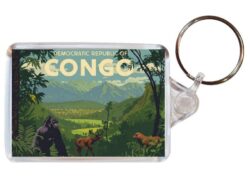 DR Congo - Artistic Double Sided Large Keyring 26DRC1
