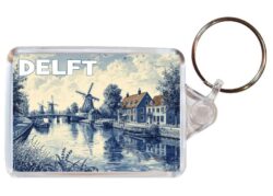 Delft - Netherlands - Artistic Double Sided Large Keyring 26H1