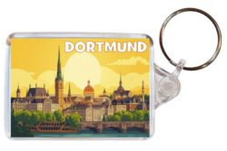 Dortmund - Germany - Artistic Double Sided Large Keyring 26F1