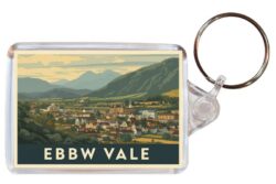 Ebbw Vale - Wales - Artistic Double Sided Large Keyring 26W1