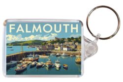 Falmouth - Cornwall - Artistic Double Sided Large Keyring 26E1