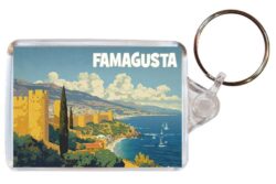 Famagusta - Cyprus - Artistic Double Sided Large Keyring 26C1