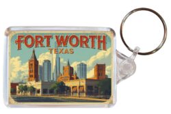 Fort Worth - USA - Artistic Double Sided Large Keyring 26US1