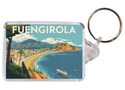 Fuengirola - Spain - Artistic Double Sided Large Keyring 26S1