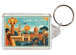 Gaborone - Botswana - Artistic Double Sided Large Keyring 26B1