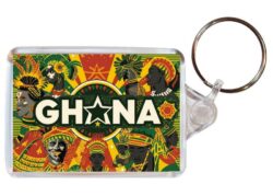 Ghana - Artistic Double Sided Large Keyring 26G1