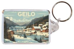 Geilo - Norway - Artistic Double Sided Large Keyring 26N1