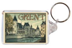 Ghent - Belgium - Artistic Double Sided Large Keyring 26B1
