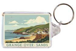 Grange-over-Sands - Cumbria - Artistic Double Sided Large Keyring 26E1