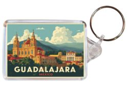 Guadalajara - Mexico - Artistic Double Sided Large Keyring 26M1