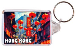 Hong Kong - Artistic Double Sided Large Keyring 26HK1