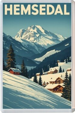 Hemsedal - Norway - Artistic Jumbo Fridge Magnet 26N1