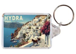 Hydra - Greece - Artistic Double Sided Large Keyring 26F1
