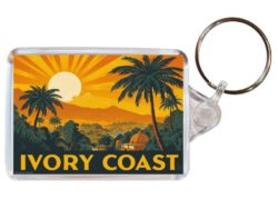 Ivory Coast - Artistic Double Sided Large Keyring 26IC1