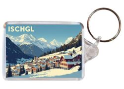 Ischgl - Austria - Artistic Double Sided Large Keyring 26A1