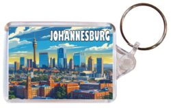 Johannesburg - South Africa - Artistic Double Sided Large Keyring 26SA1