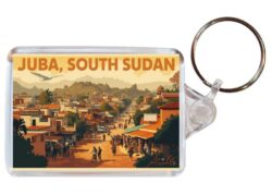 Juba - South Sudan - Artistic Double Sided Large Keyring 26SS1