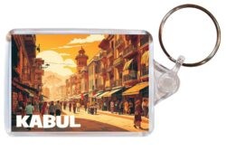 Kabul - Afghanistan - Artistic Double Sided Large Keyring 26A1