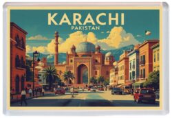 Karachi - Pakistan - Artistic Jumbo Fridge Magnet 26P1