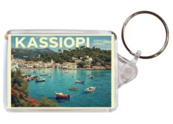 Kassiopi - Corfu - Artistic Double Sided Large Keyring 26F1