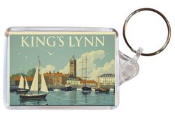 King's Lynn - Norfolk - Artistic Double Sided Large Keyring 26E1