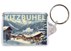 Kitzbuhel - Austria - Artistic Double Sided Large Keyring 26A1